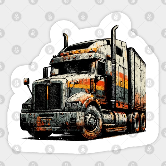 Semi trailer truck Sticker by Vehicles-Art